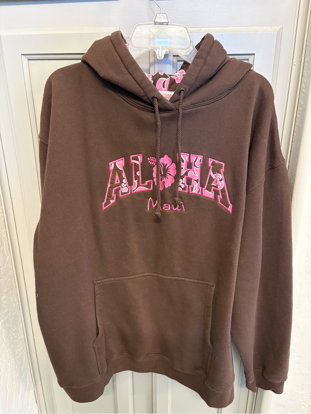 Aloha Maui Brown & Pink Hoodie